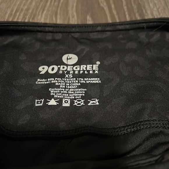 90 Degree by Reflex black cheetah print workout leggings - Picture 3 of 3